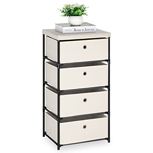 Blue Fabric 4 Drawer Storage Chest G7566