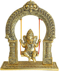 Metal Ganesha Sitting Jhula Decorative Statue (8''X12'') K5068