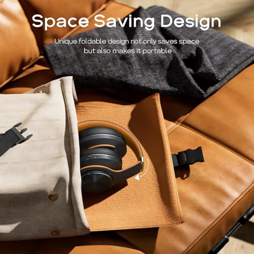 Bluetooth Headphones Over Ear, 90 Hours Playtime, Wireless, Noise Isolating, HiFi Stereo, Black K498