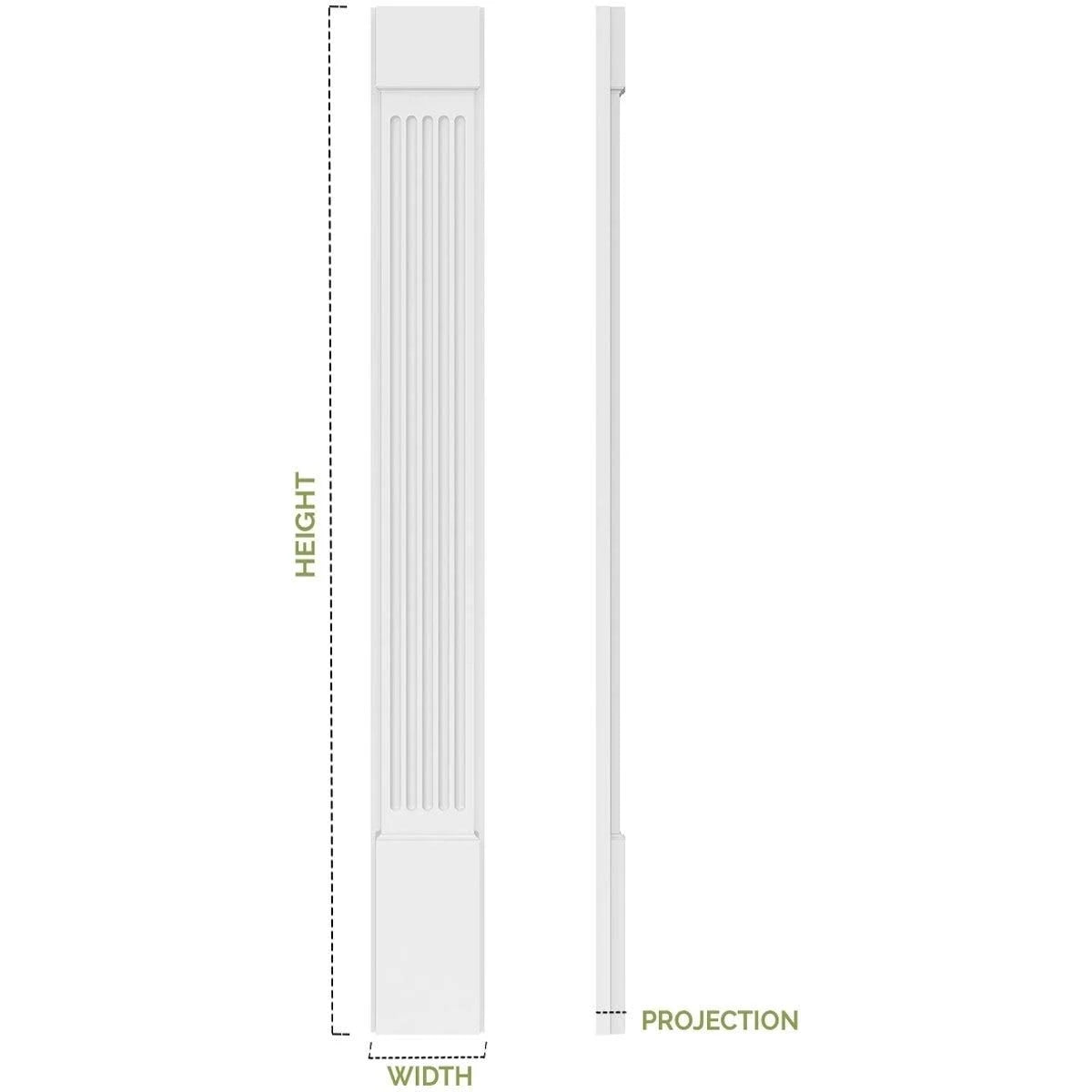 Raised Panel PVC Pilaster with Decorative Capital & Base (Pair) Y7734