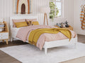 White Solid Wood Low Profile Platform Bed C47311