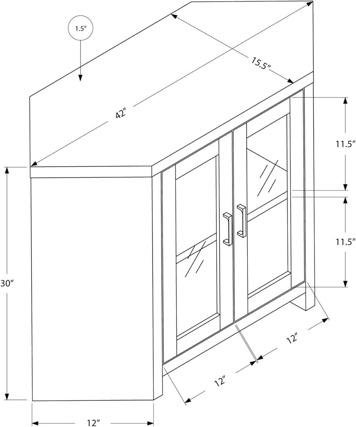 Corner TV Stand with Glass Doors, 42", Dark Taupe J438