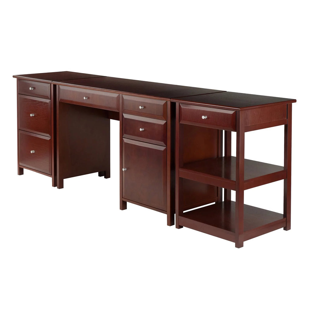 3-Piece Walnut Home Office Desk Set R1055