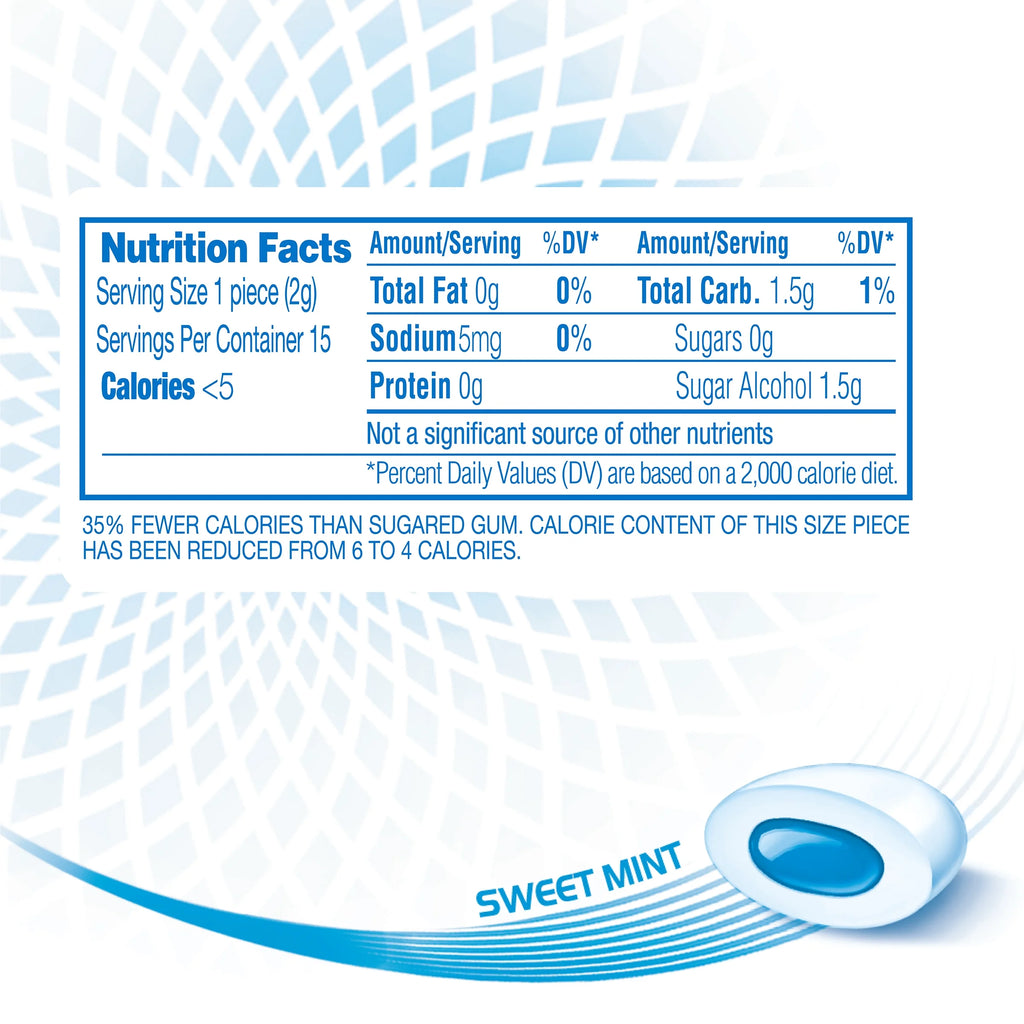 Mentos Pure White Gum Sweet Mint 15 Piece Bottle V84437