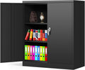 White Metal Steel Locking Storage Cabinet with Doors and Shelves L713