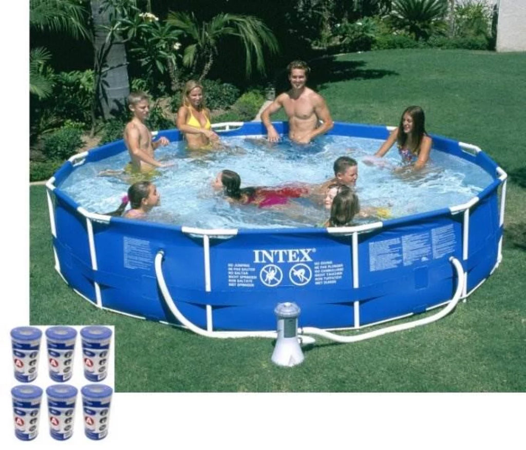 12ft x 30in Metal Frame Round Swimming Pool Set O13834
