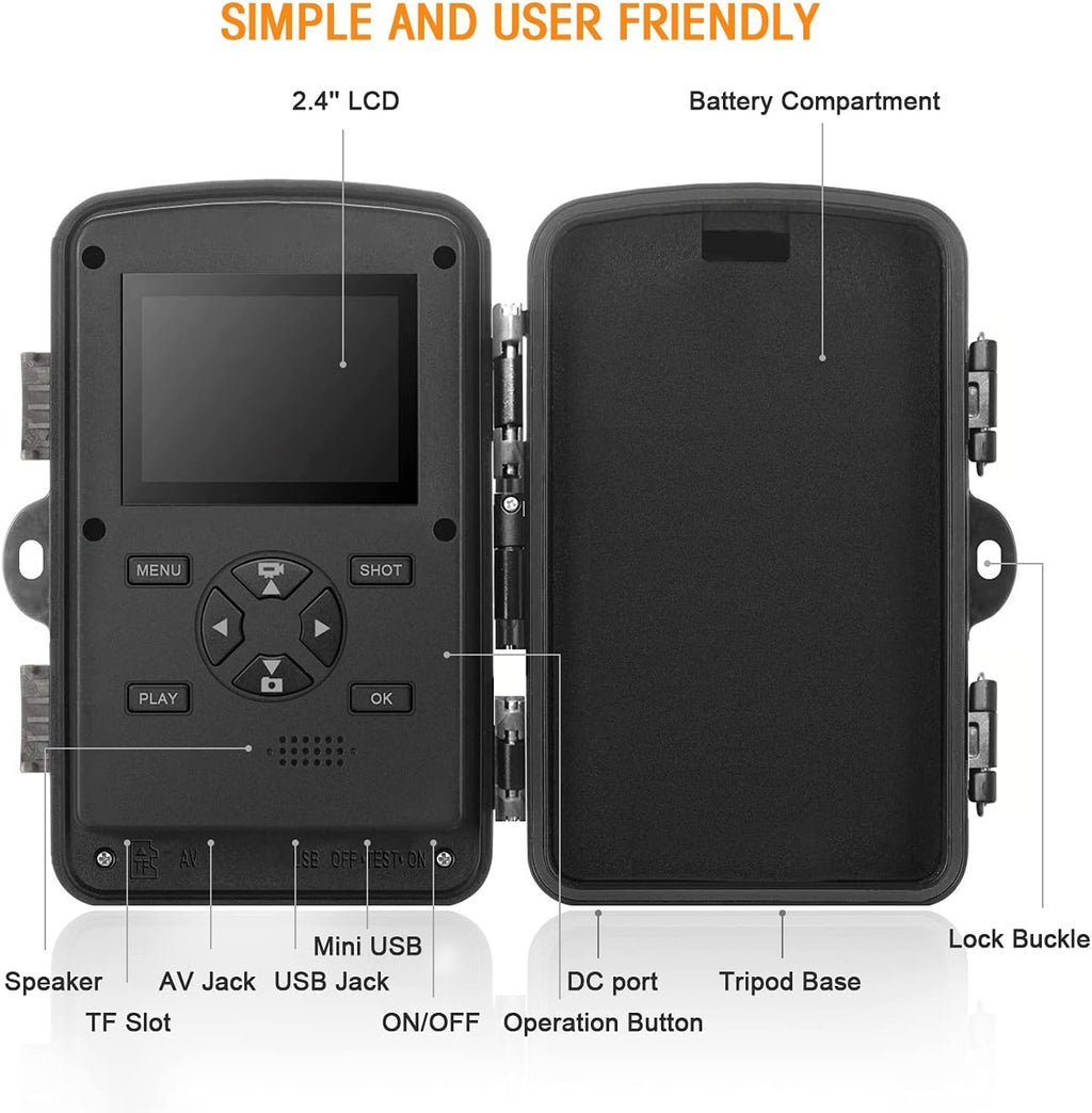 1520P IP66 Waterproof Trail Camera with Night Vision B37711