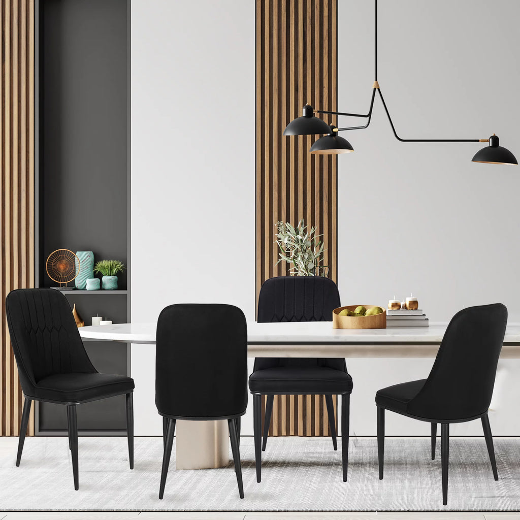 Black Faux Leather Dining Chair Set of 6 K7532