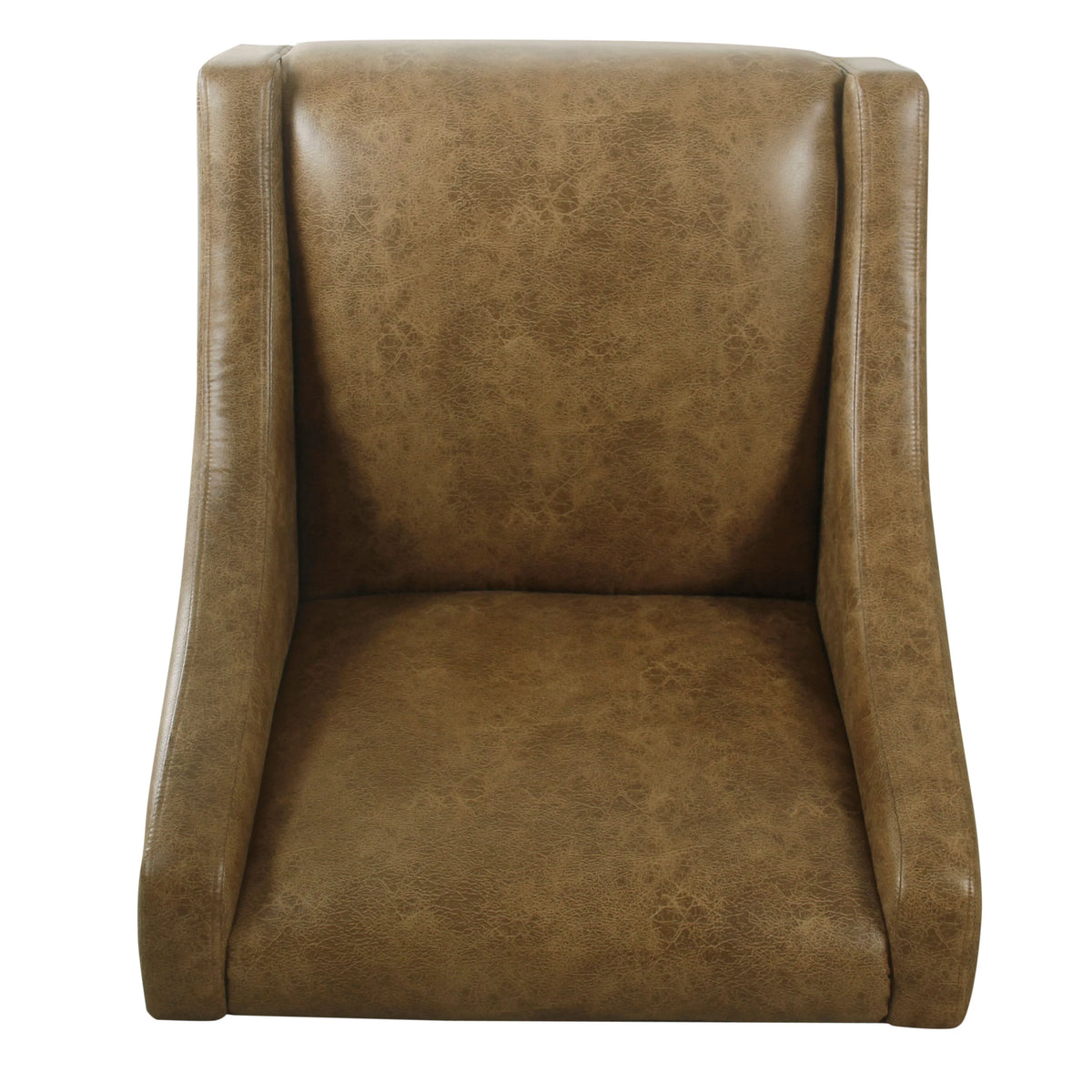 Distressed Brown Faux Leather Accent Chair Y6333