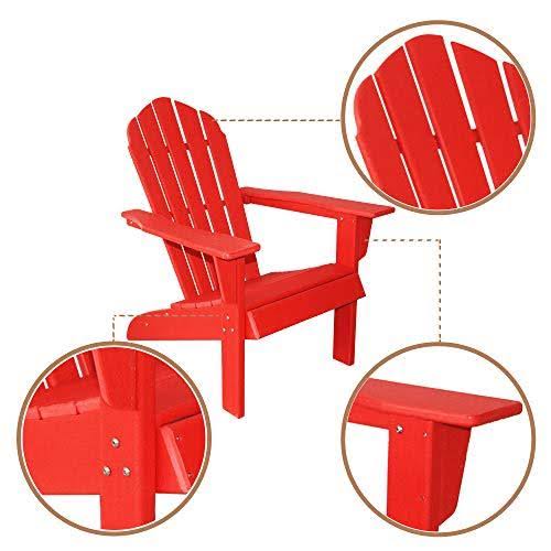 Resin Teak Red Plastic HDPE Poly Lumber Adirondack Chair Z654077