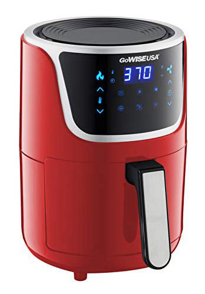 Red/Silver Electric Mini Air Fryer with Digital Touchscreen P815