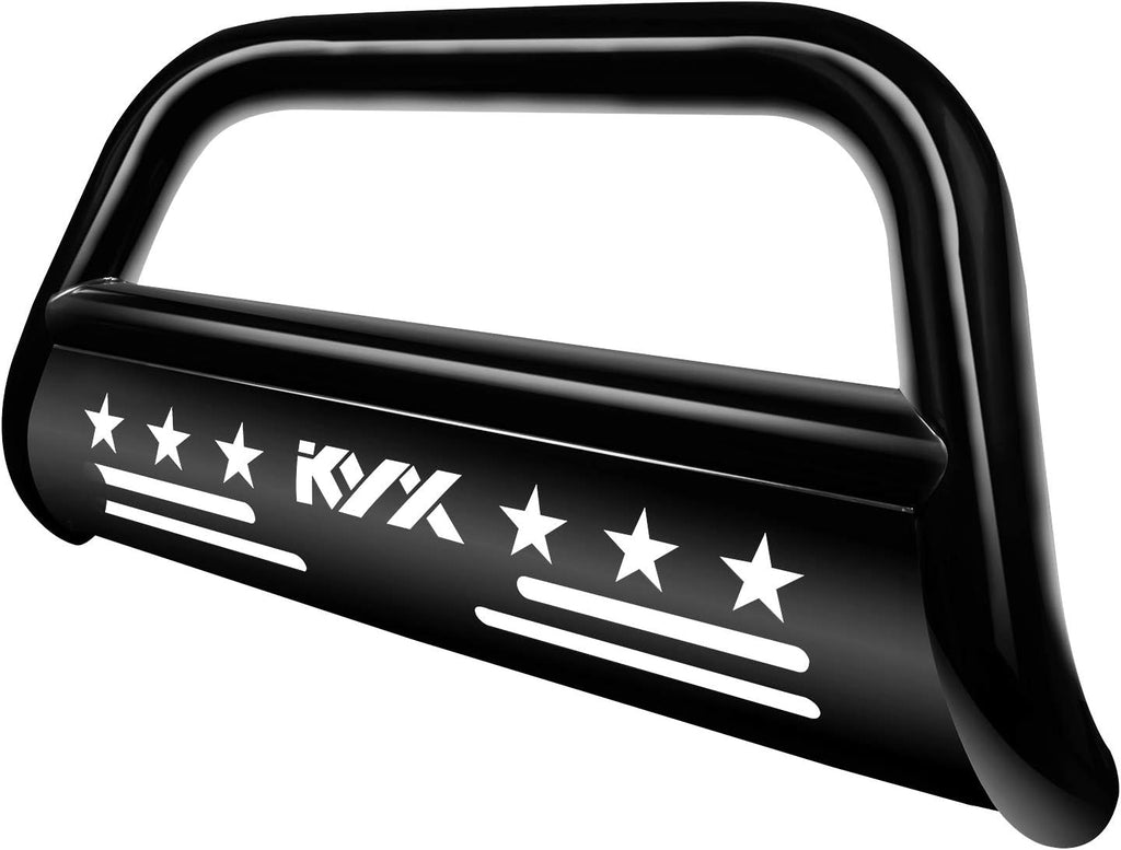 Black 3" Brush Grille Guard Front Bumper with Removable Skid Plate H389727