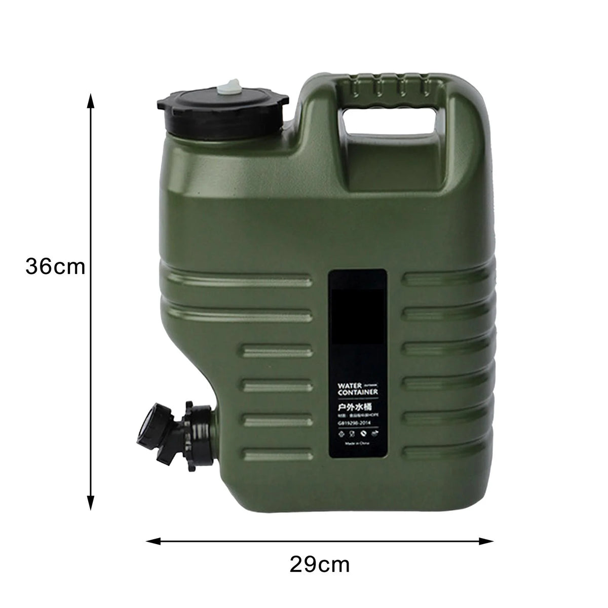 Green 18L Camping Water Storage Jug with Spigot W61924
