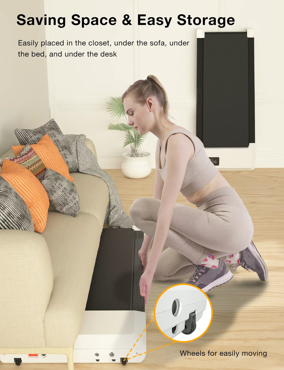 2.5Hp Walking Pad Under Desk Treadmill with Remote Control and LED Display E13166