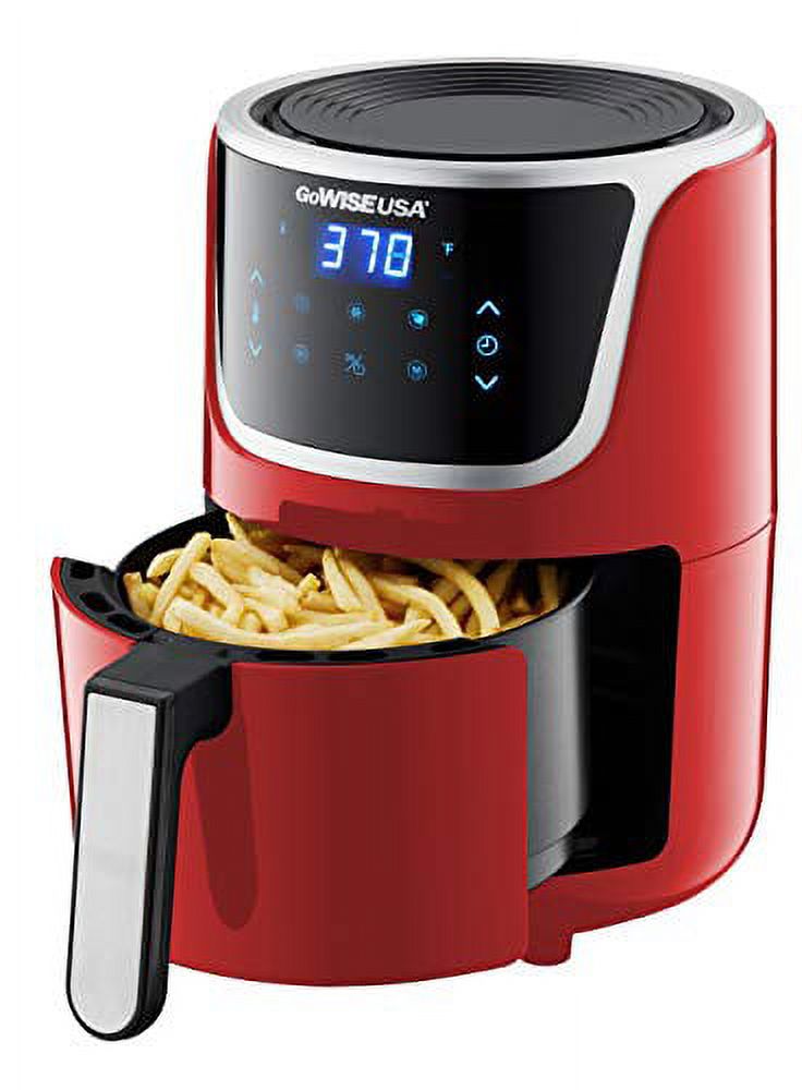 Red/Silver Electric Mini Air Fryer with Digital Touchscreen P815