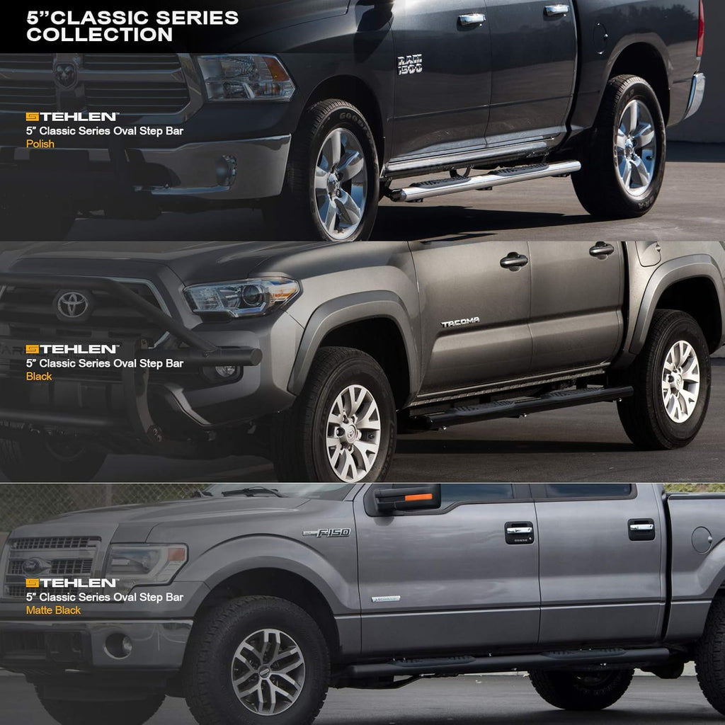 5 Oval Side Step Nerf Bars Matte Black F742217