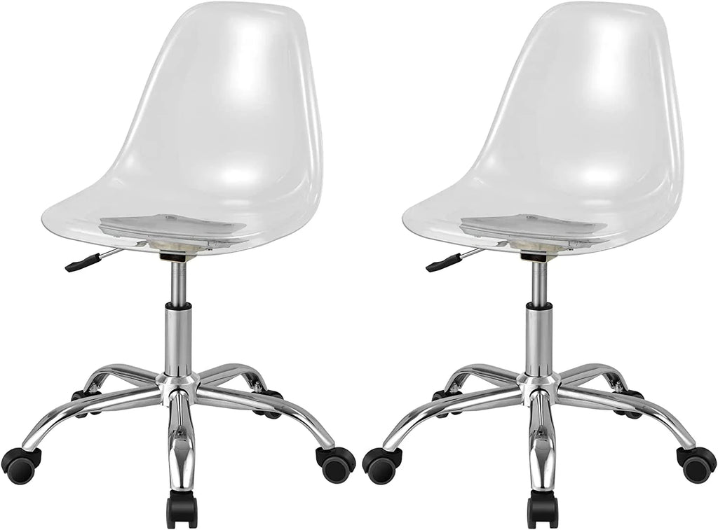 Clear Acrylic Armless Desk Chair Set of 2 X3513