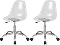 Clear Acrylic Armless Desk Chair Set of 2 X3513