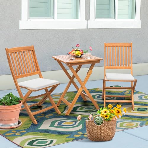 3 Piece Acacia Wood Folding Bistro Set D5688