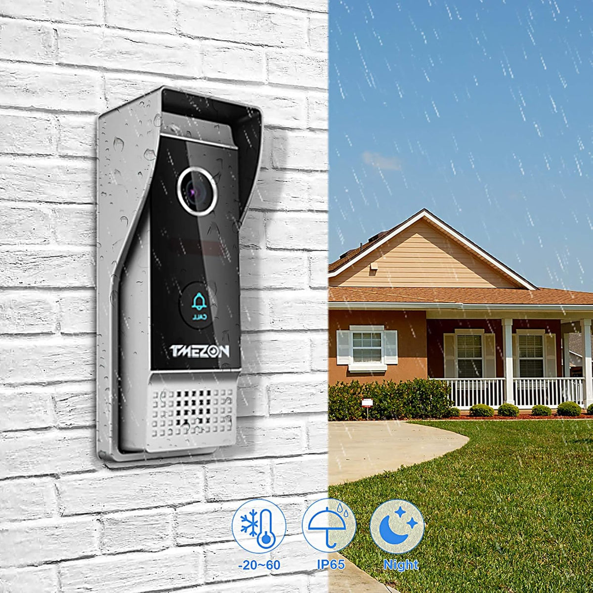Wireless WIFI Video Door Phone IP Doorbell Intercom System with Camera 7 Inch 1x1080P Wired Camera Night Vision P827157