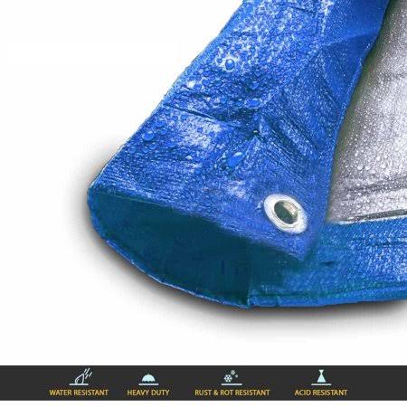 Blue Poly Tarp with Grommets, 40' x 40' S2494
