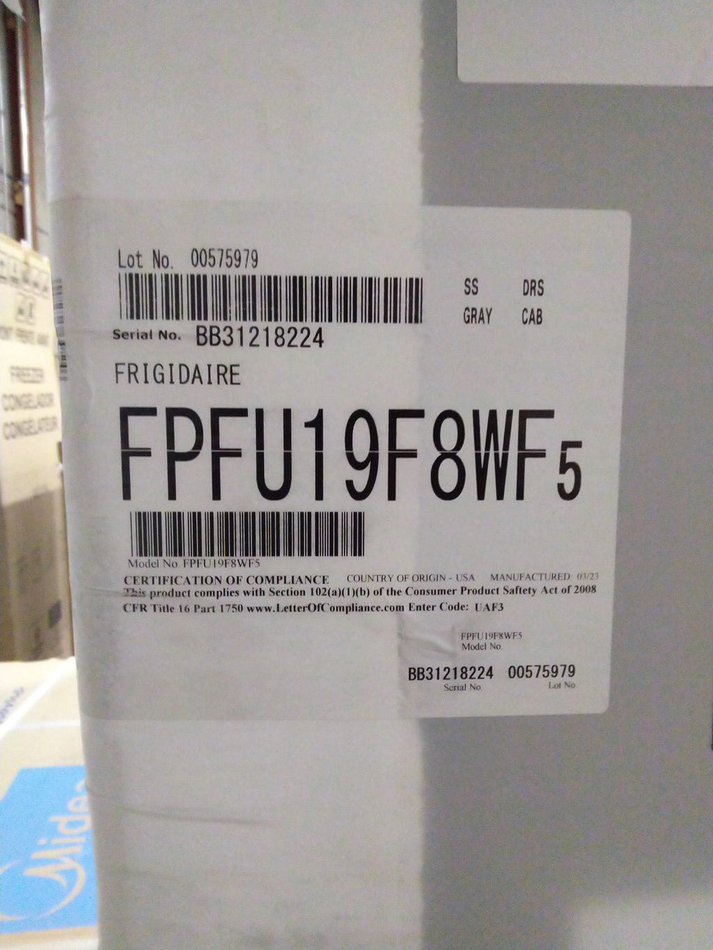 33 In. 19 Cu. Ft. Stainless Steel Single Door All Refrigerator B73278