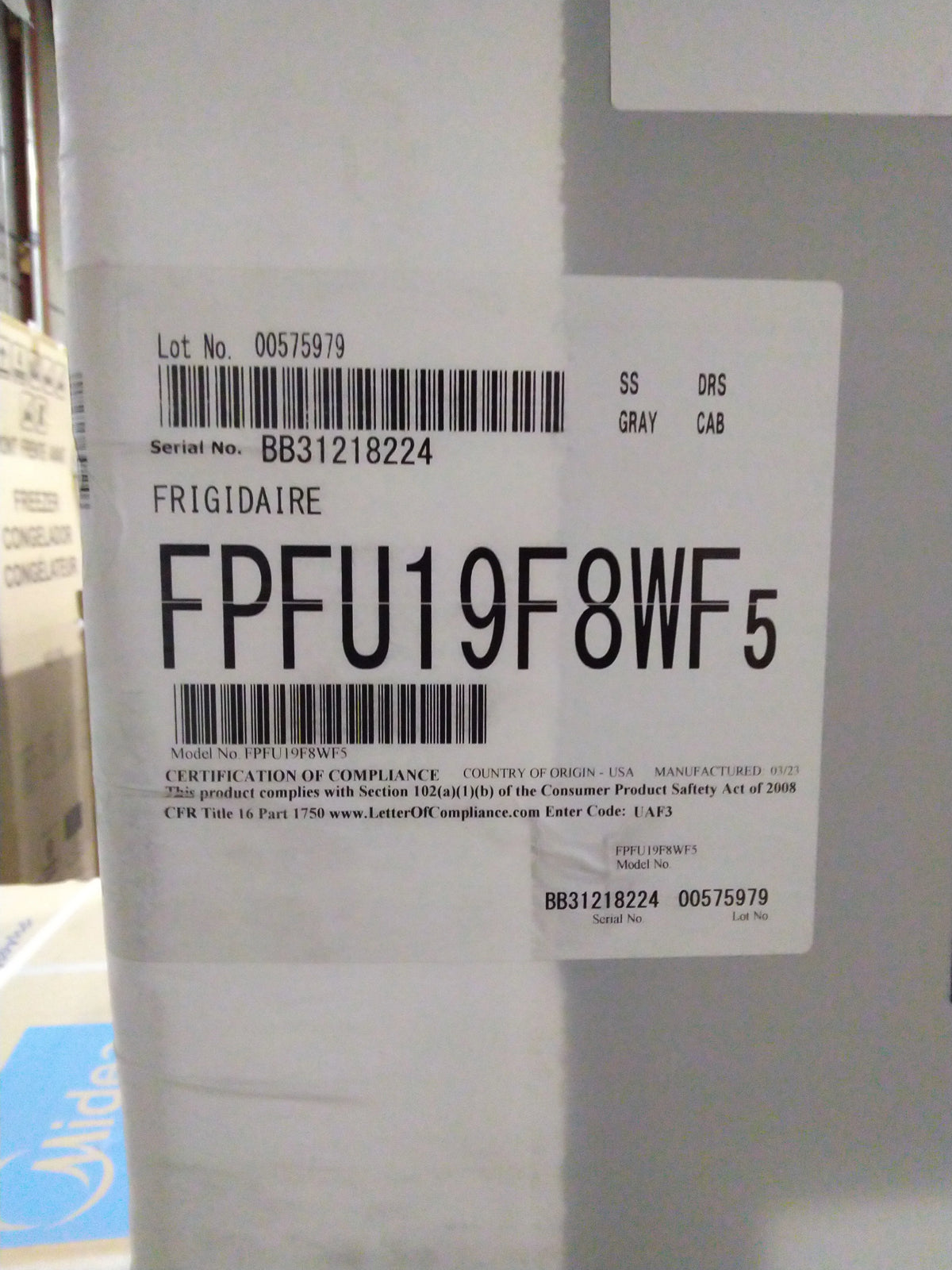 33 In. 19 Cu. Ft. Stainless Steel Single Door All Refrigerator B73278
