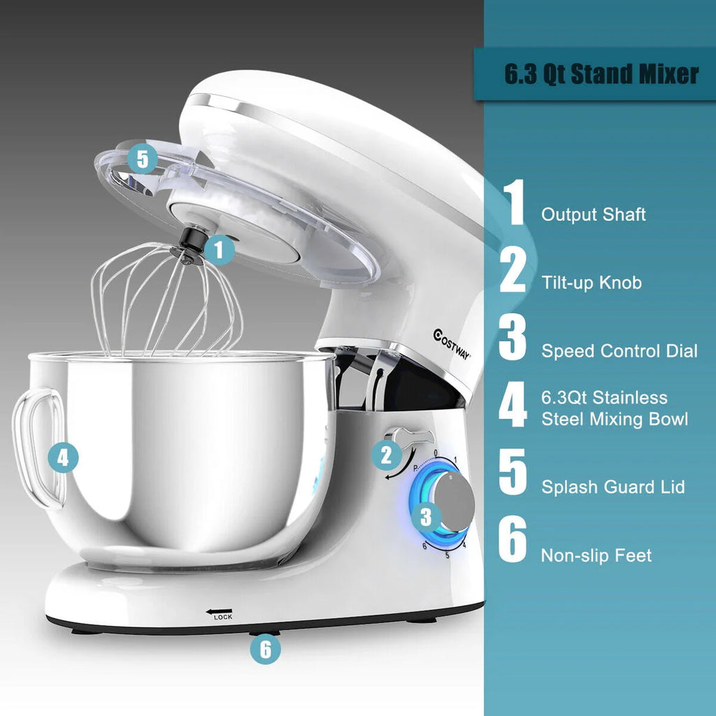 Tilt-Head Stand Mixer 7.5 Qt 6 Speed 660W Red D63685