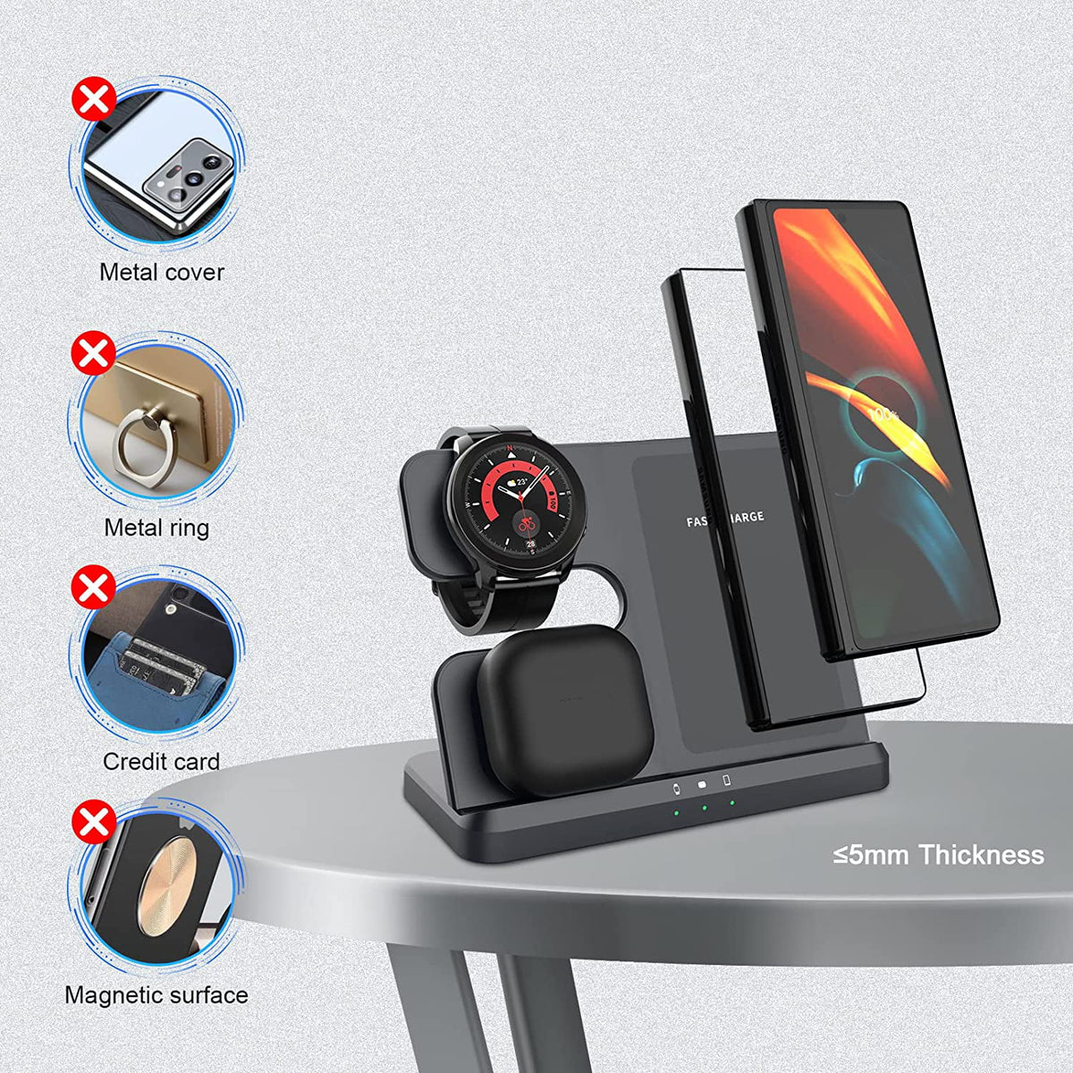 3 in 1 Wireless Charger Black C685933