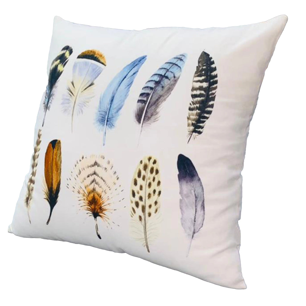 White Multicolor Cotton Throw Pillow L551