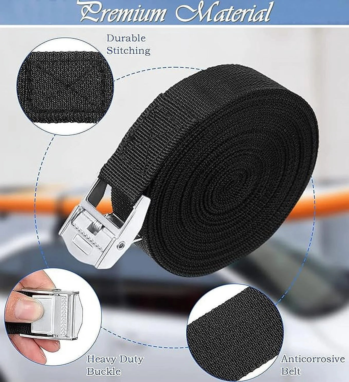 12 Packs 16ft Adjustable Cam Buckle Lashing Straps K15903