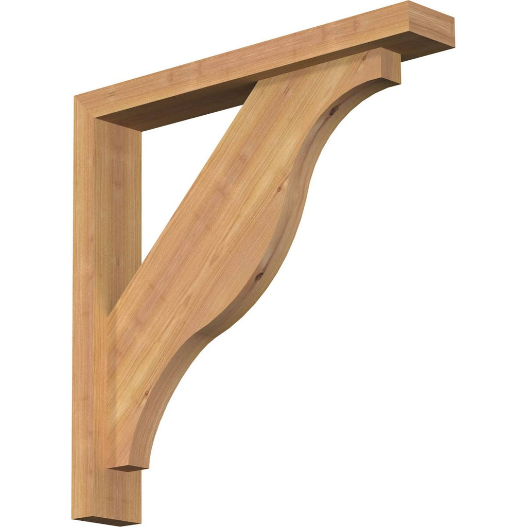 3 1/2x22W x 22x22D x 22x22H Smooth Bracket with Offset Brace, Western Red Cedar U826