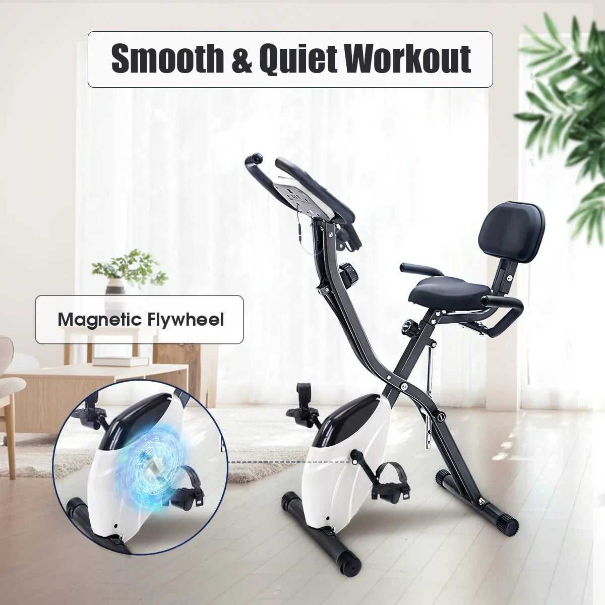Folding 3-in-1 Recumbent Exercise Bike with Arm Resistance Bands Q988033