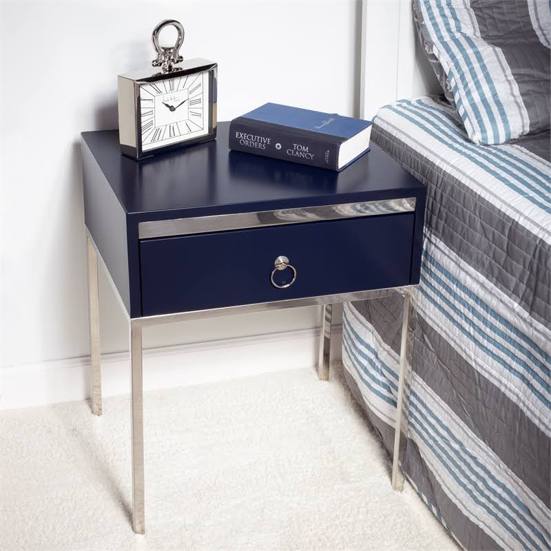 Blue & Silver End Table K887