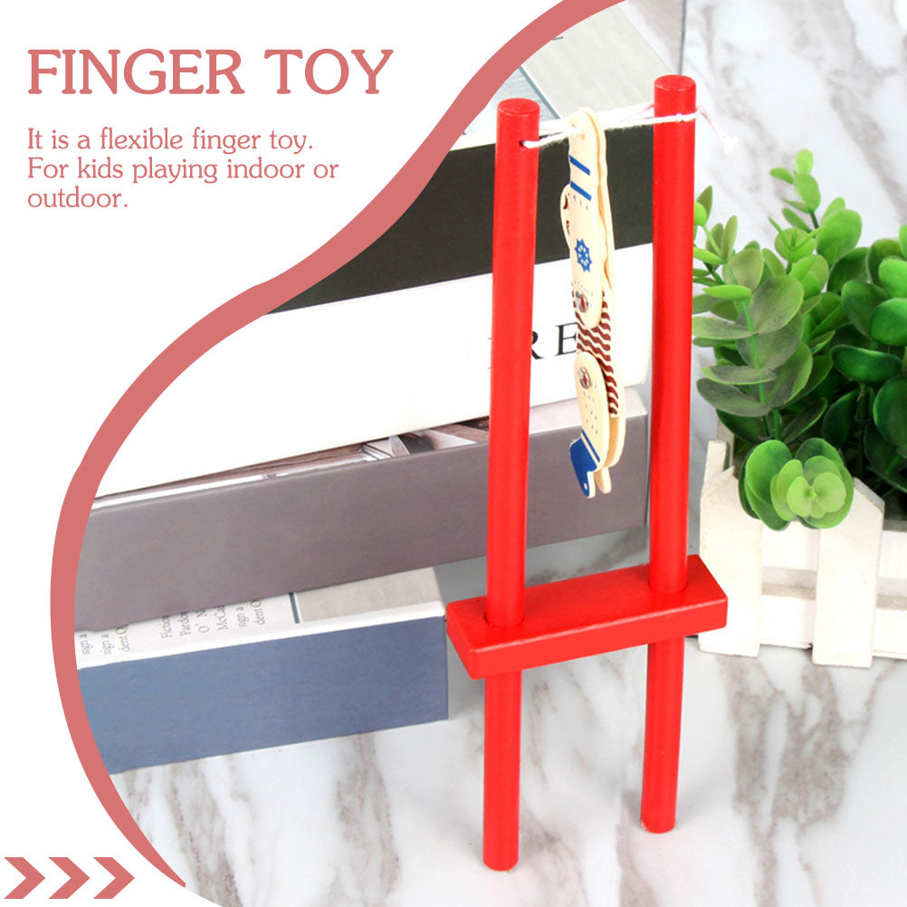 Wooden Acrobatic Monkey Hand Control String Gymnastic Man Wood Sensory Fidget Game A986