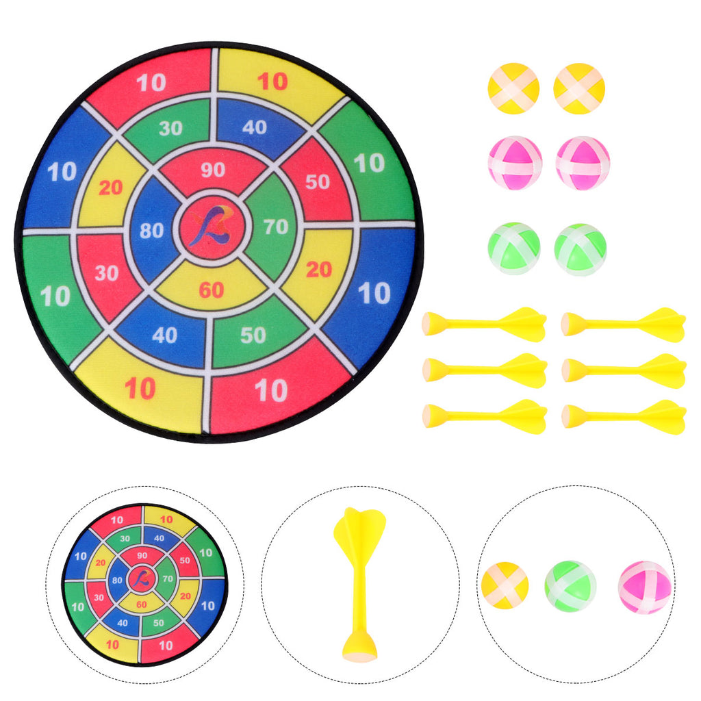 Safety Dart Board Toys Sticky Ball Shooting Toy Party Game Supplies (30cm, 6pcs Sticky Ball and 6pcs Darts) U2872
