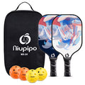 Blue Fiberglass Pickleball Paddle Set of 2 with Carry Bag M12792