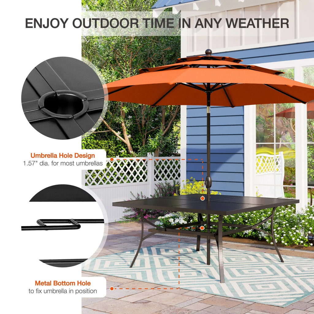 7 Piece Outdoor Patio Dining Set Metal Table and Chairs G250743