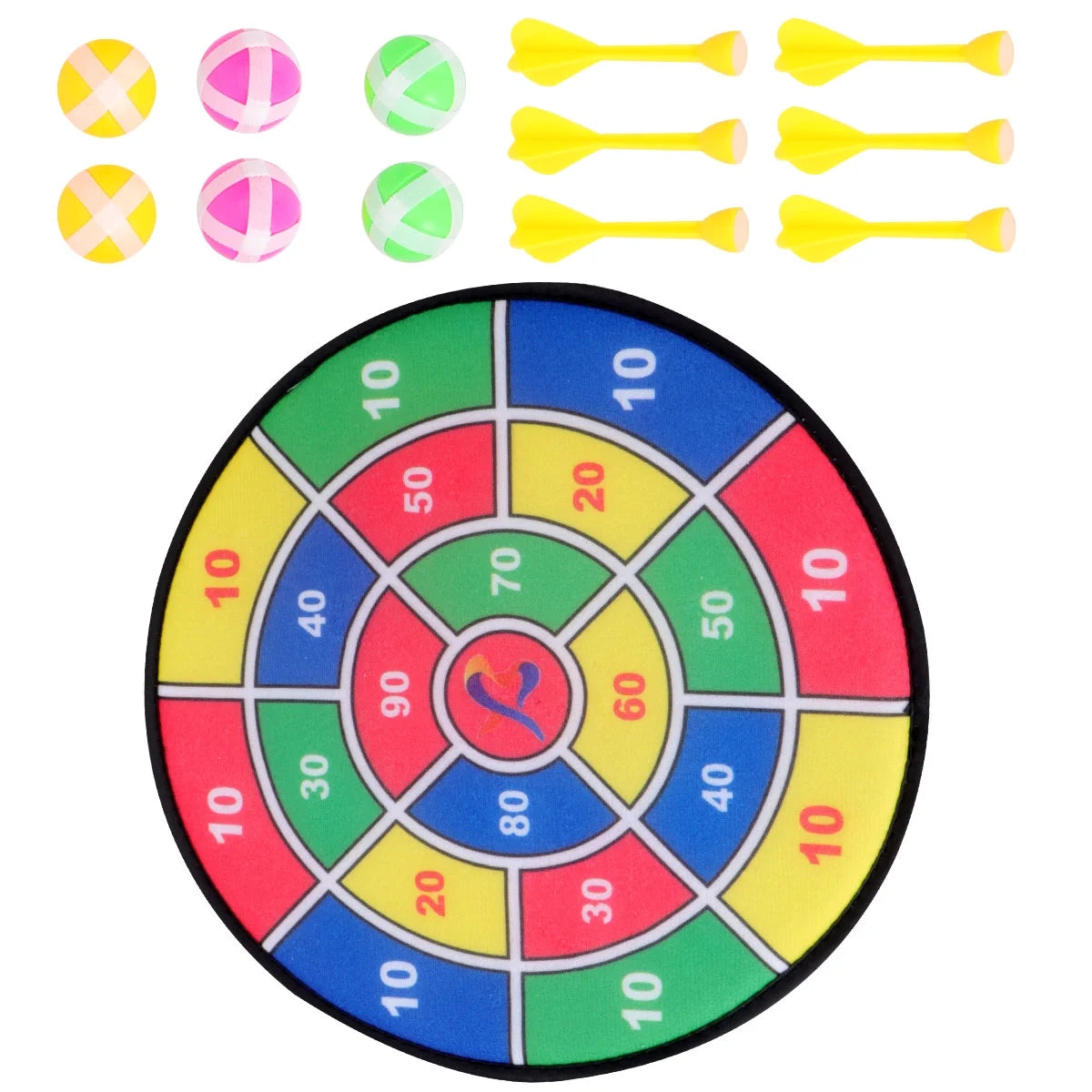 Safety Dart Board Toys Sticky Ball Shooting Toy Party Game Supplies (30cm, 6pcs Sticky Ball and 6pcs Darts) U2872