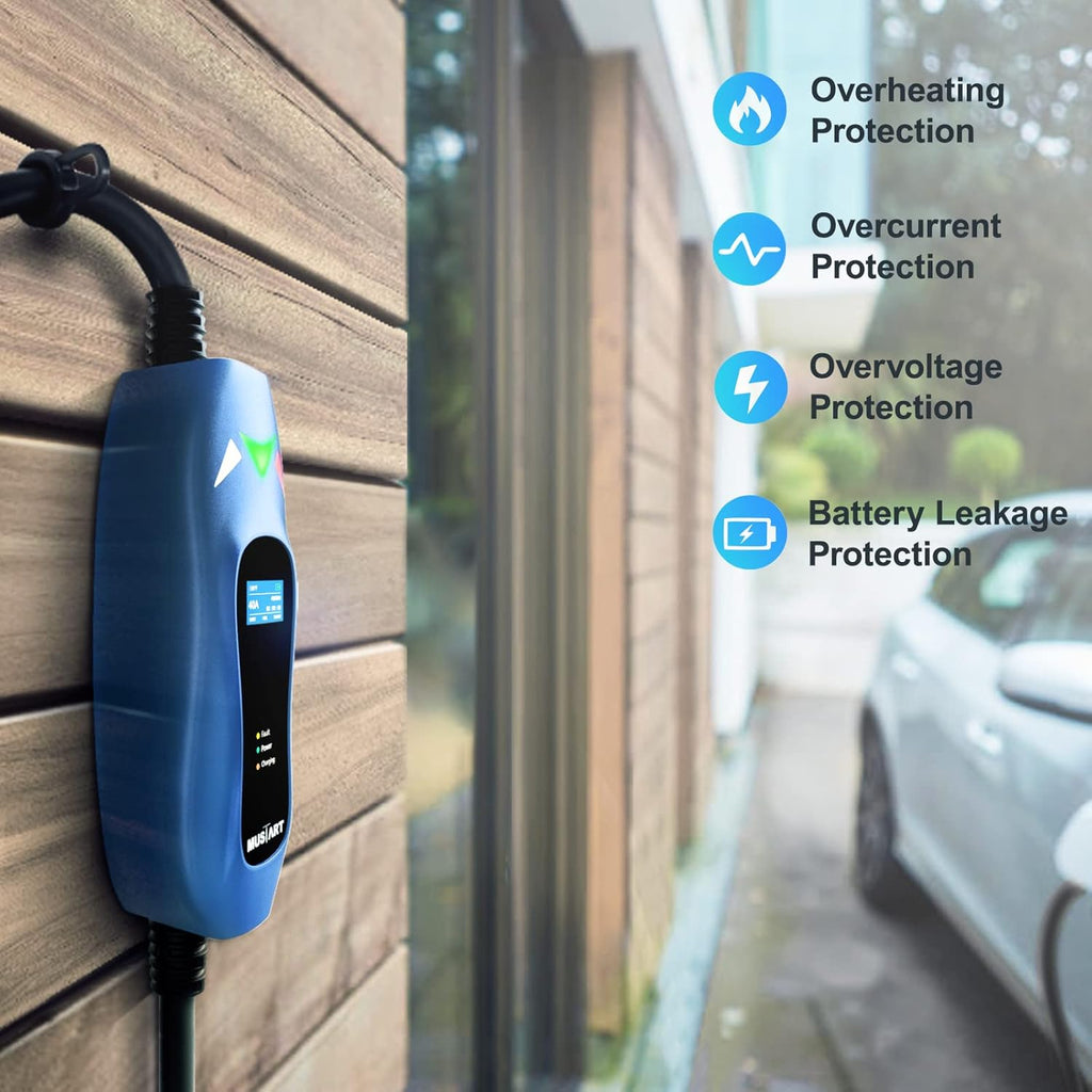 Portable EV Charger 40 Amp 240 Volt 25ft Cable with NEMA 14-50P A53226