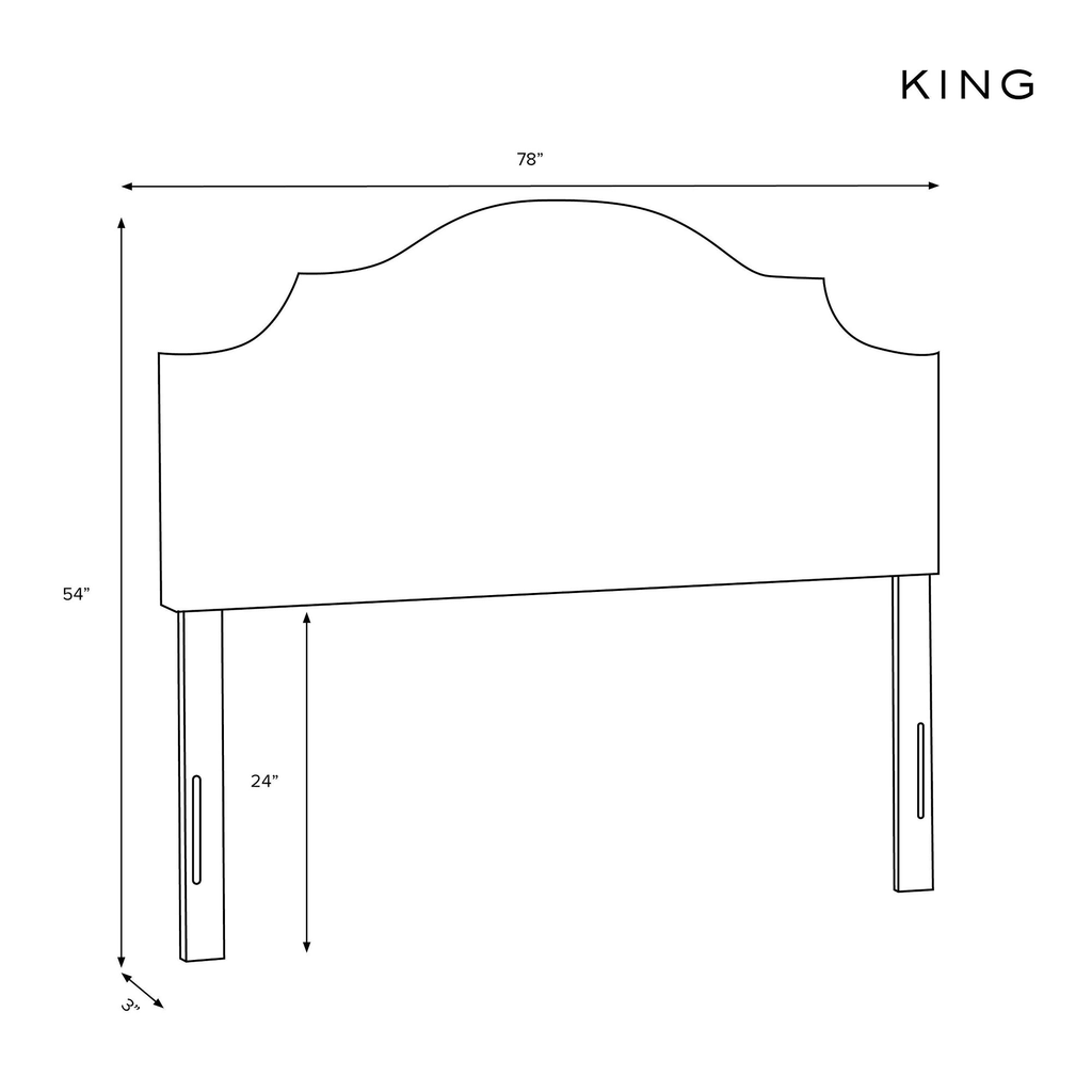 Linen Blush King Notched Headboard R784507