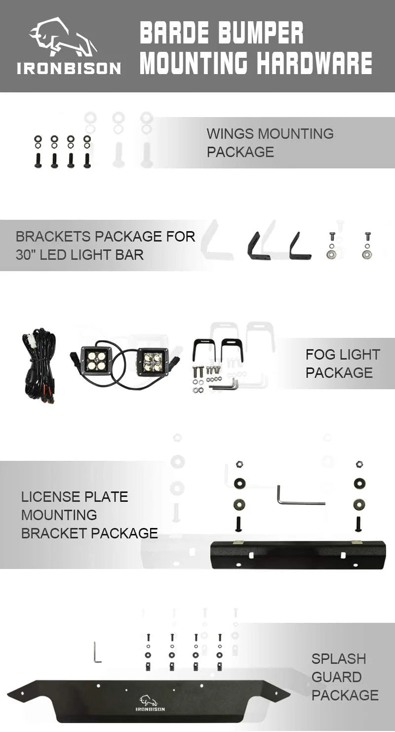 Front Bumper Bull Bar with 2 LED Fog Light D97757