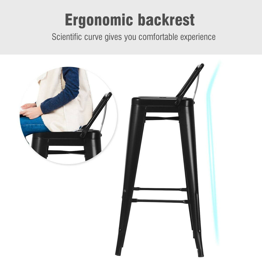 Black Metal Barstools Set of 4 N14212