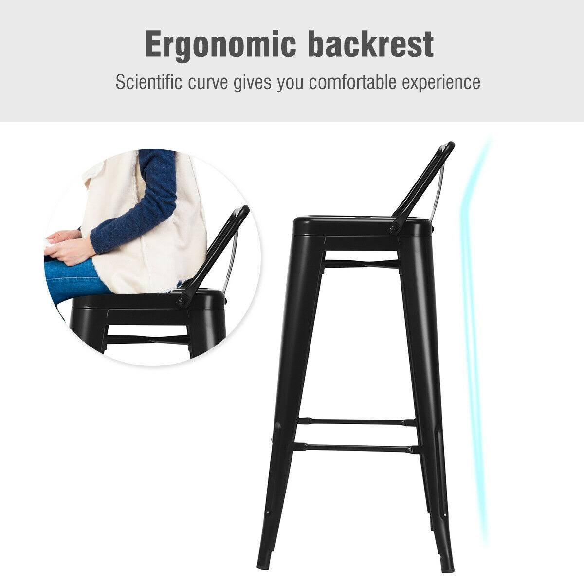 Black Metal Barstools Set of 4 N14212