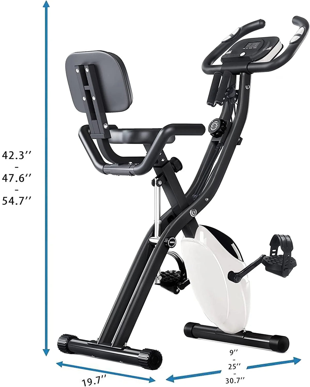 Folding 3-in-1 Recumbent Exercise Bike with Arm Resistance Bands Q988033