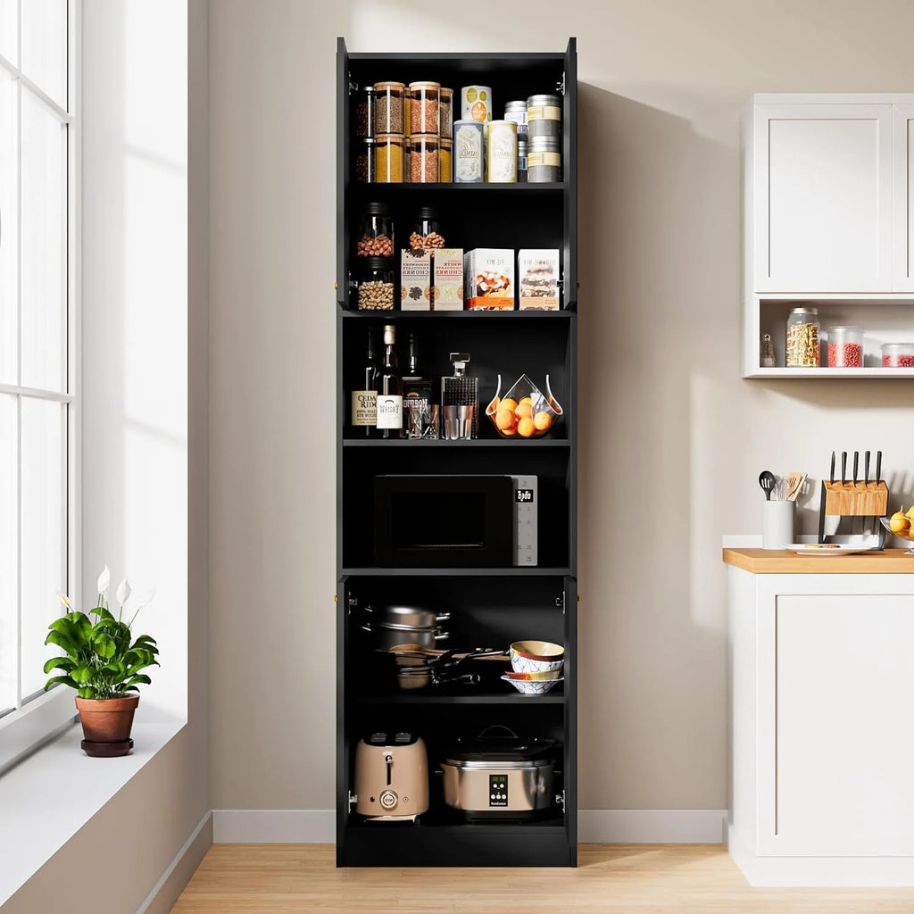 Black Wood Pantry Cabinets B283