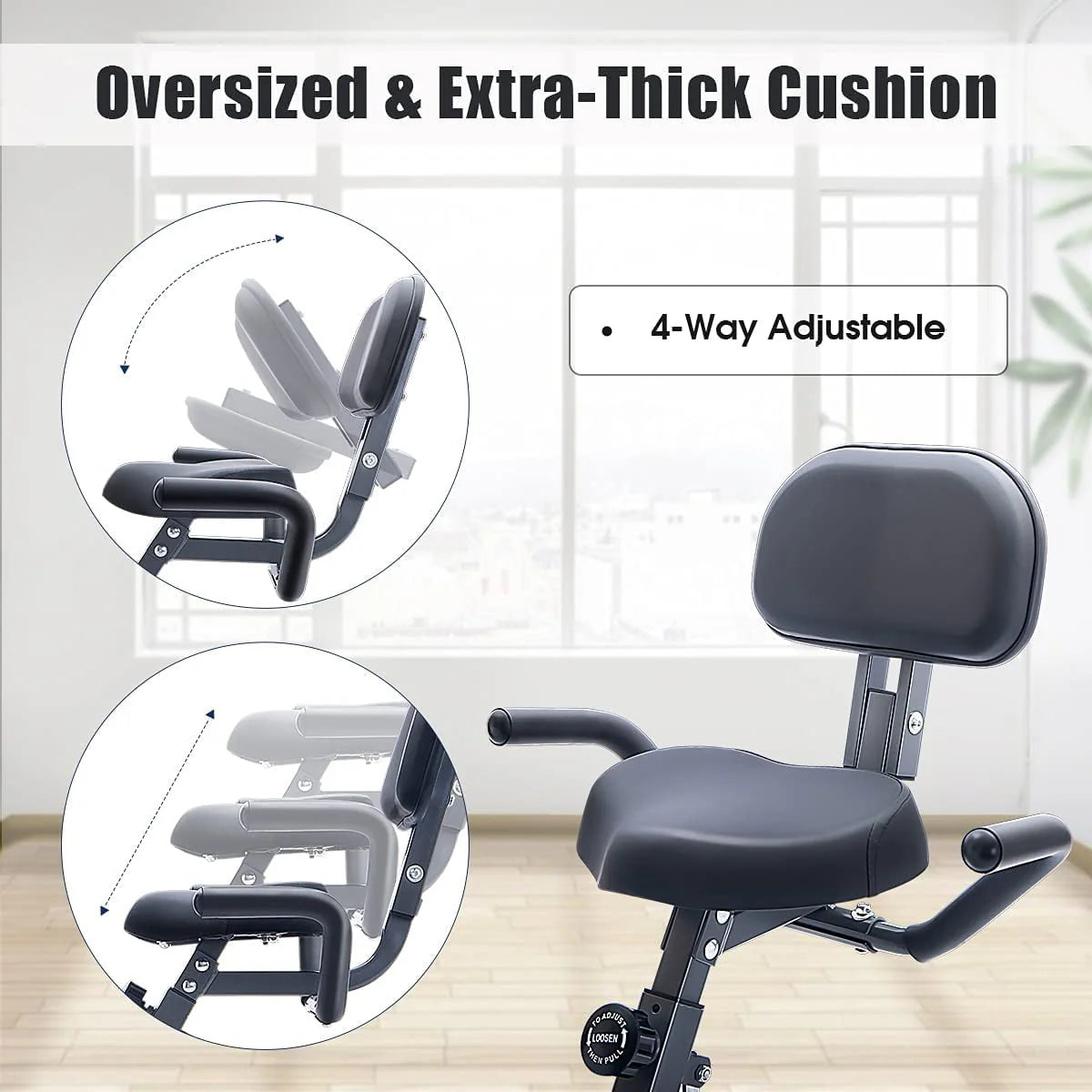 Folding 3-in-1 Recumbent Exercise Bike with Arm Resistance Bands Q988033