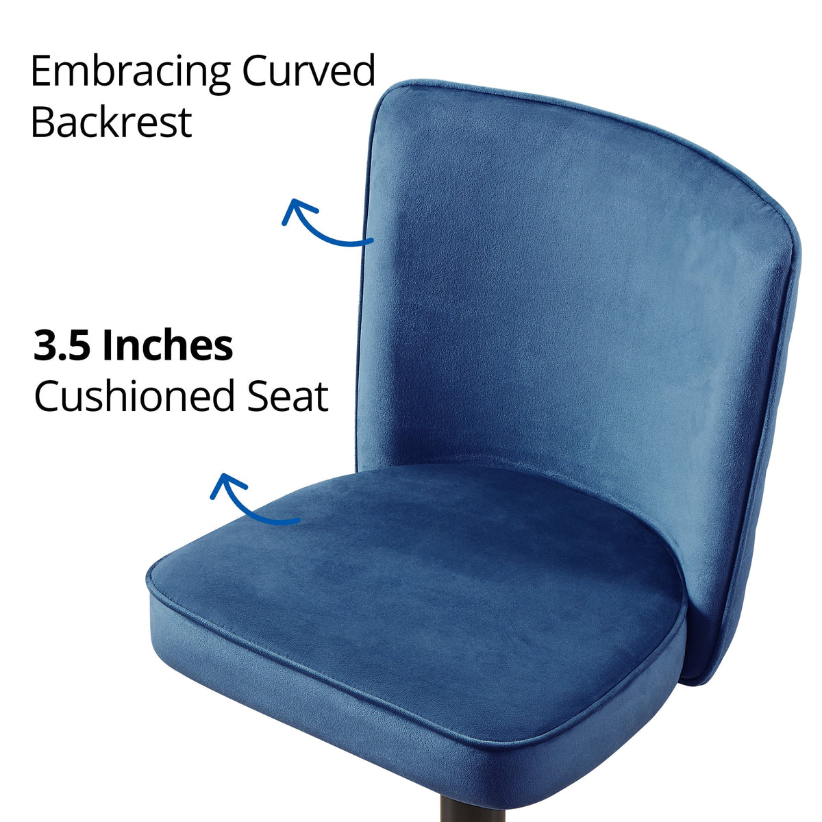 Adjustable Velvet Swivel Bar Stool Set of 2 A71502