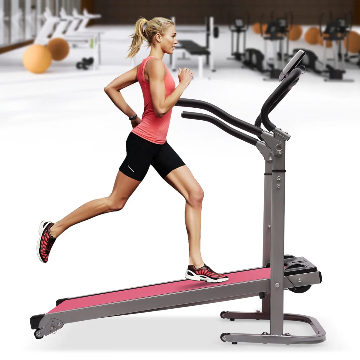 Pink Incline Folding Treadmill O535