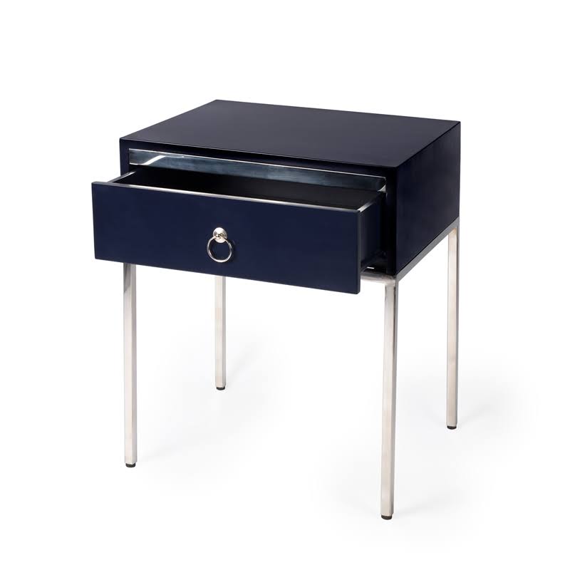 Blue & Silver End Table K887